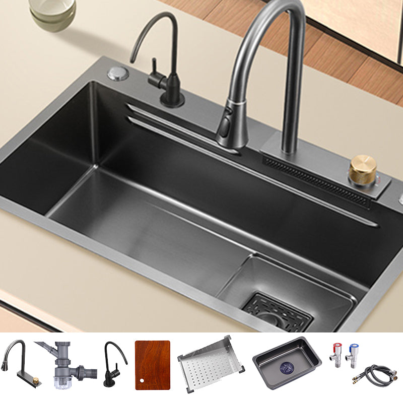 Classic Style Kitchen Sink Corrosion Resistant 5 Holes Kitchen Sink with Drain Assembly