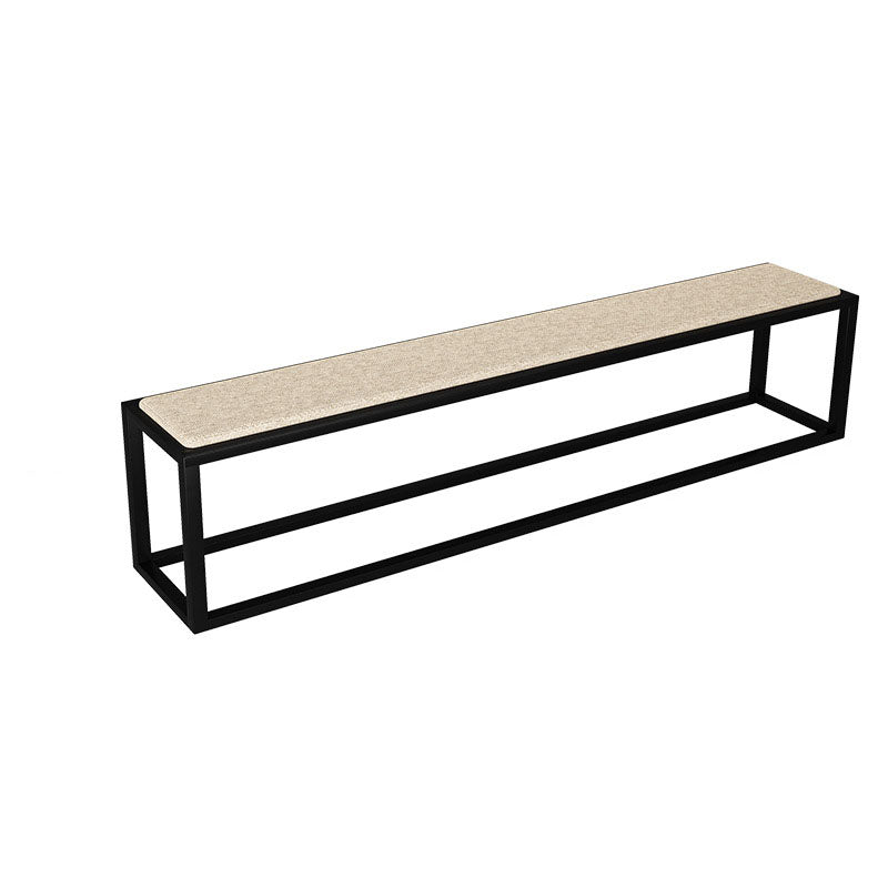 Contemporary Upholstered Bench Home Rectangle Seating Bench with Black Legs