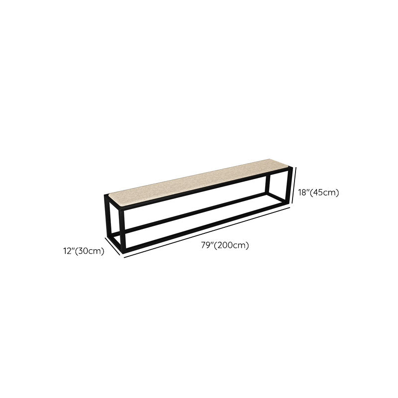 Contemporary Upholstered Bench Home Rectangle Seating Bench with Black Legs