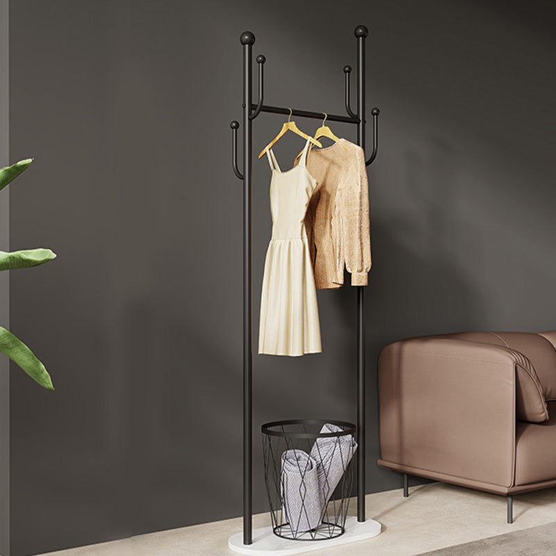 Modern Metal Clothes Hanger Plain Coat Rack with Marble Bottom