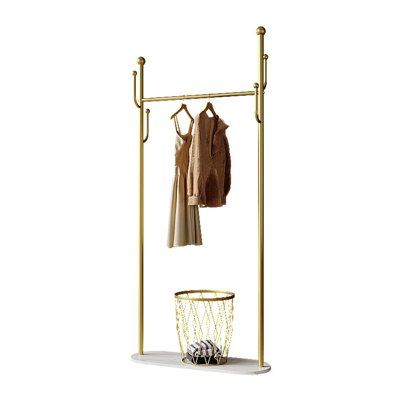 Modern Metal Clothes Hanger Plain Coat Rack with Marble Bottom