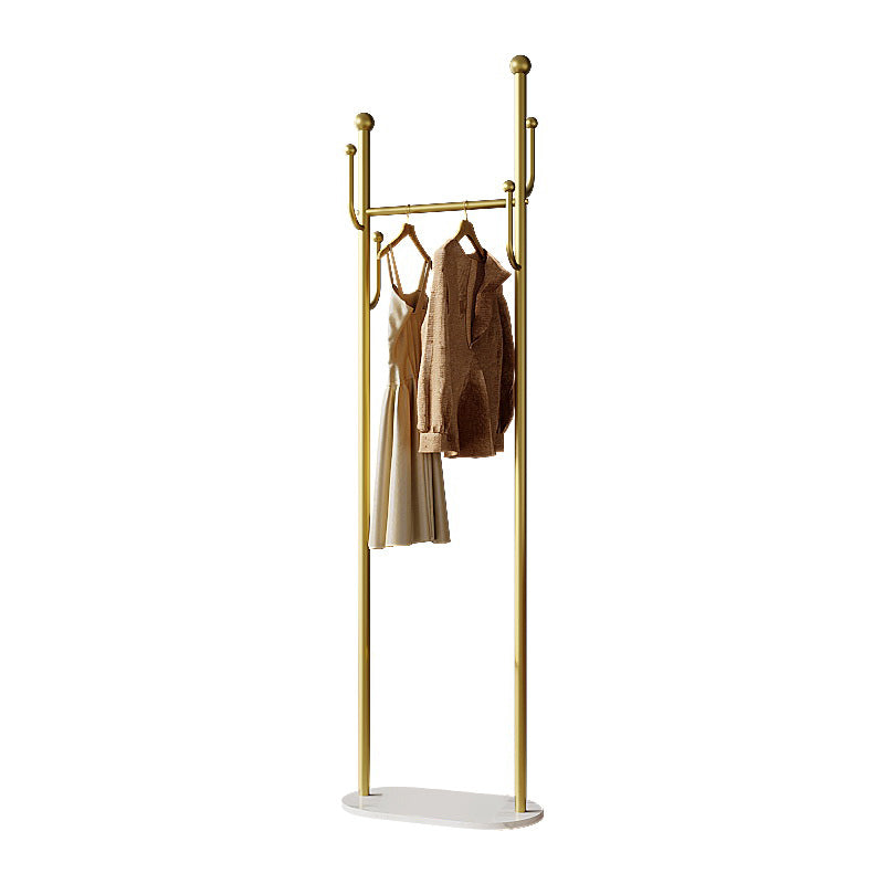 Modern Metal Clothes Hanger Plain Coat Rack with Marble Bottom