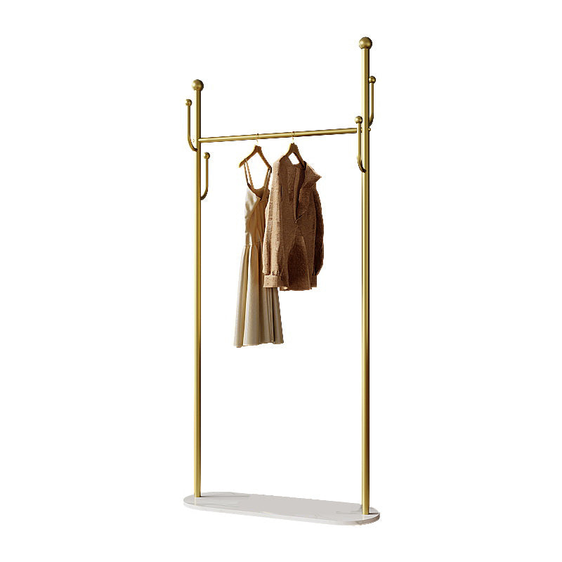 Modern Metal Clothes Hanger Plain Coat Rack with Marble Bottom