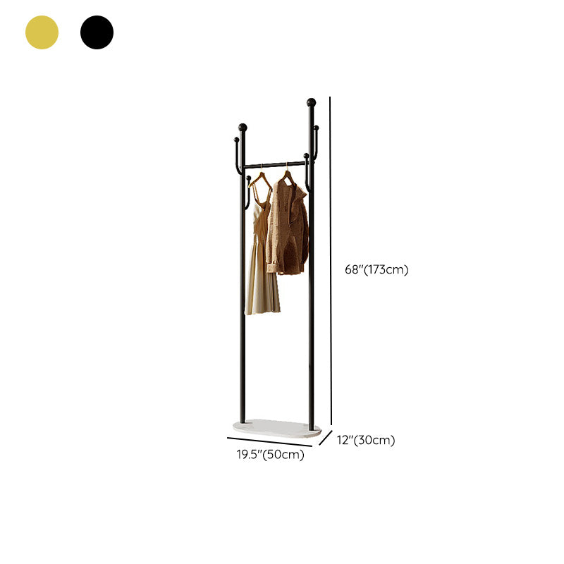 Modern Metal Clothes Hanger Plain Coat Rack with Marble Bottom