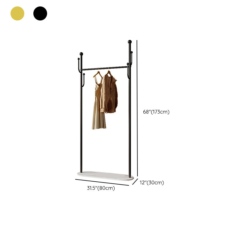 Modern Metal Clothes Hanger Plain Coat Rack with Marble Bottom