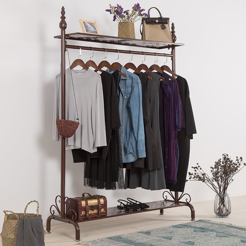 Modern Style Coat Rack Freestanding Shelf Design Metallic Coat Rack