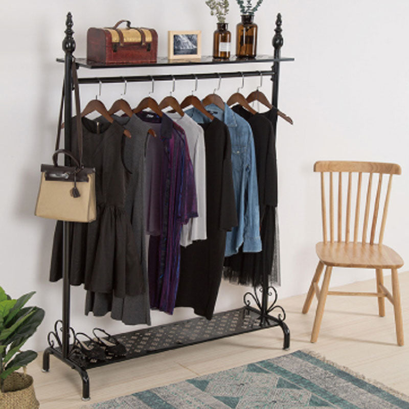 Modern Style Coat Rack Freestanding Shelf Design Metallic Coat Rack