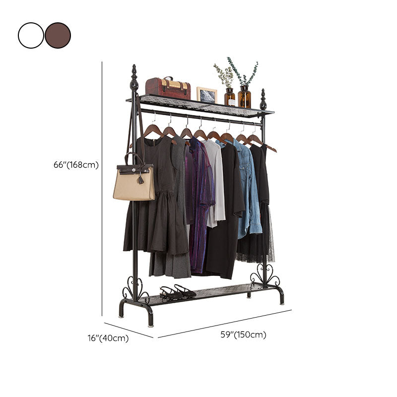 Modern Style Coat Rack Freestanding Shelf Design Metallic Coat Rack