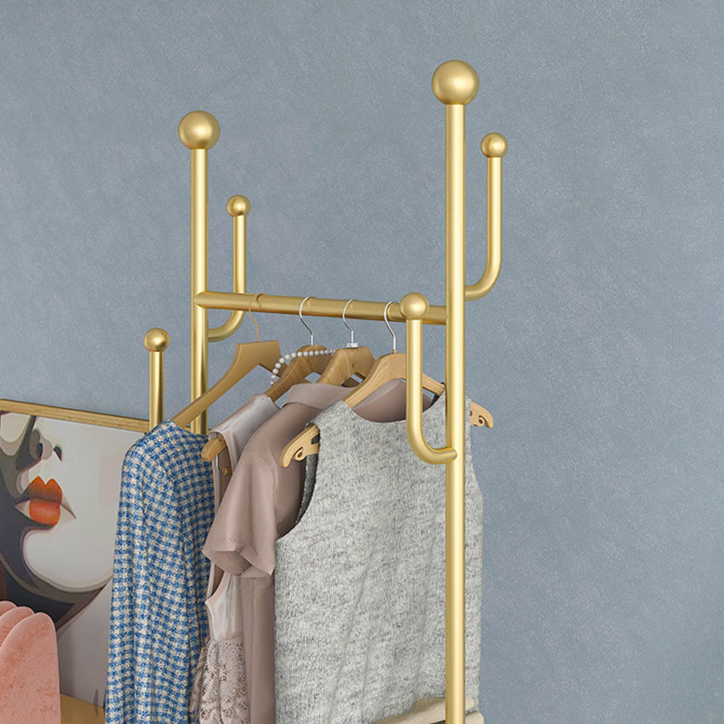 Gorgeous Metal Coat Hanger Plain Basket Storage Coat Rack with Coat Hooks