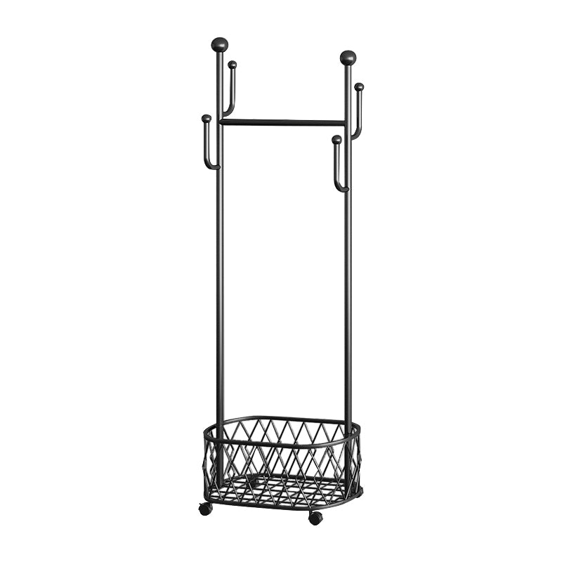 Gorgeous Metal Coat Hanger Plain Basket Storage Coat Rack with Coat Hooks