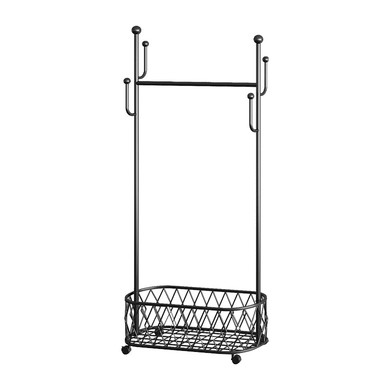 Gorgeous Metal Coat Hanger Plain Basket Storage Coat Rack with Coat Hooks