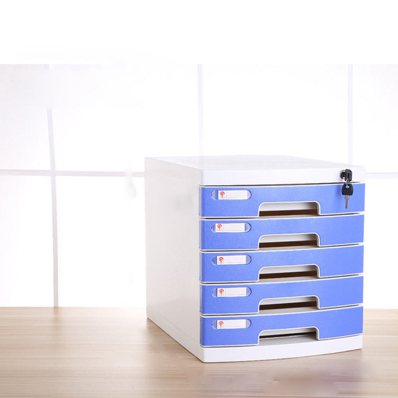 Coastal Cabinet Plastic Locking Drawers File Cabinet for Office