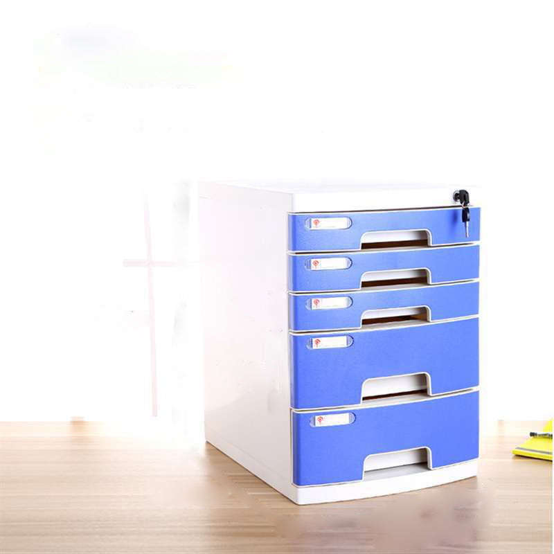 Coastal Cabinet Plastic Locking Drawers File Cabinet for Office