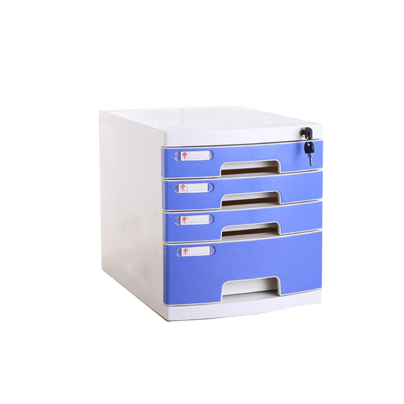 Coastal Cabinet Plastic Locking Drawers File Cabinet for Office