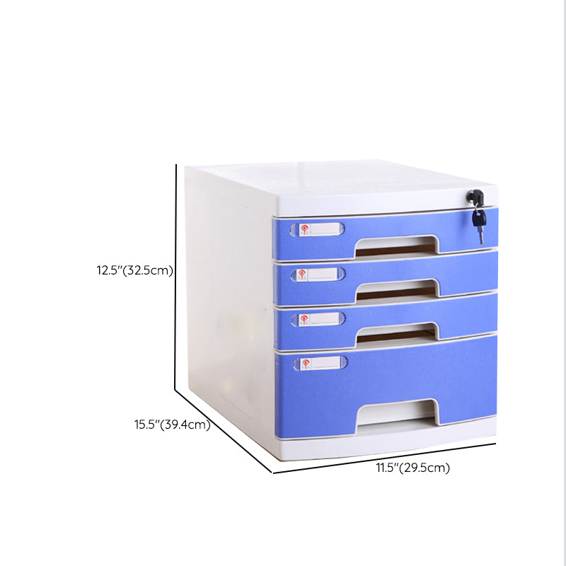 Coastal Cabinet Plastic Locking Drawers File Cabinet for Office