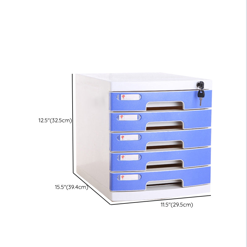 Coastal Cabinet Plastic Locking Drawers File Cabinet for Office