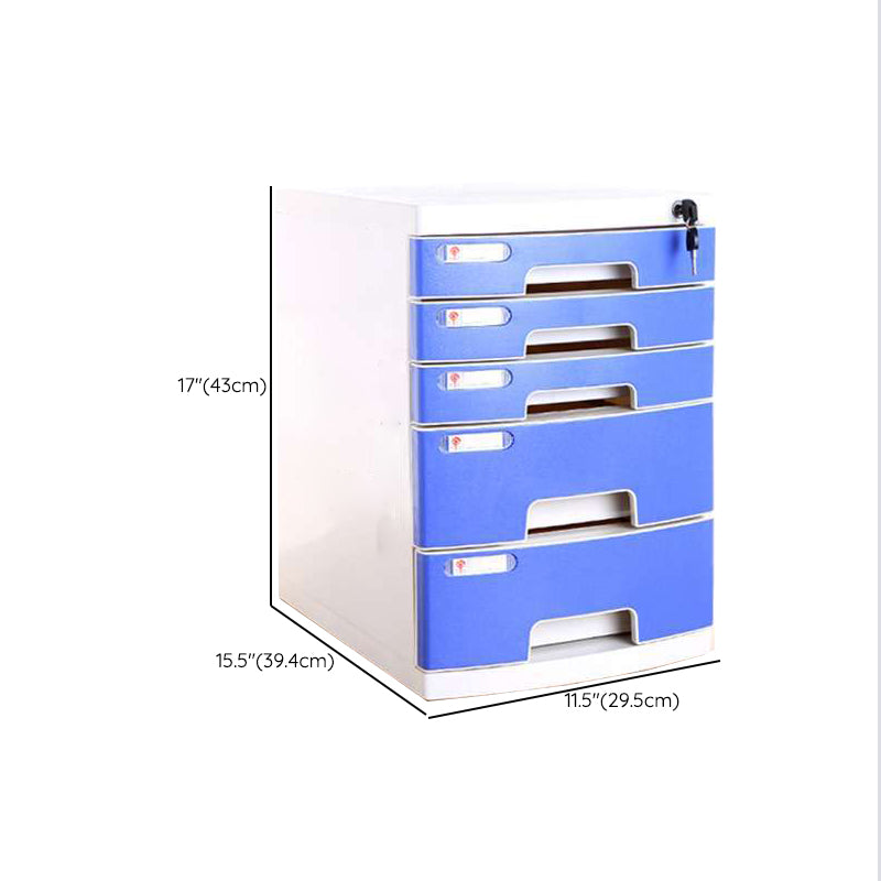 Coastal Cabinet Plastic Locking Drawers File Cabinet for Office