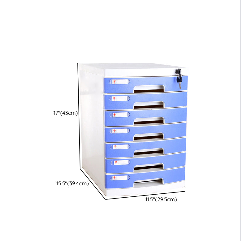 Coastal Cabinet Plastic Locking Drawers File Cabinet for Office