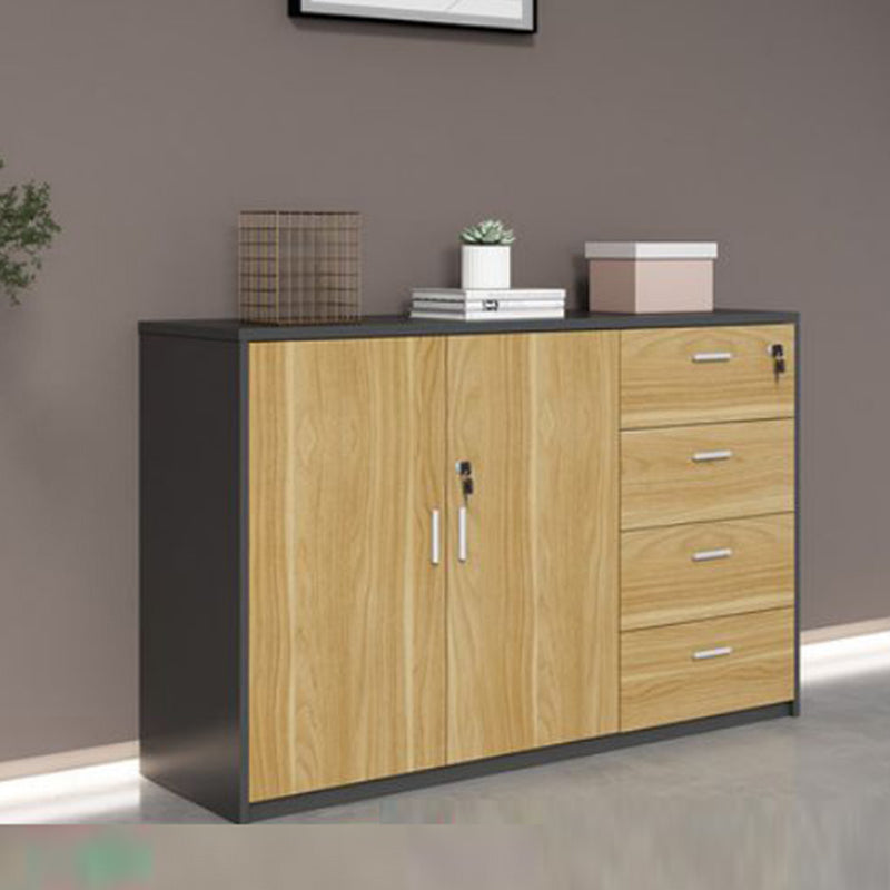 Traditional Wood Cabinet Locking Drawers and Storage File Cabinet