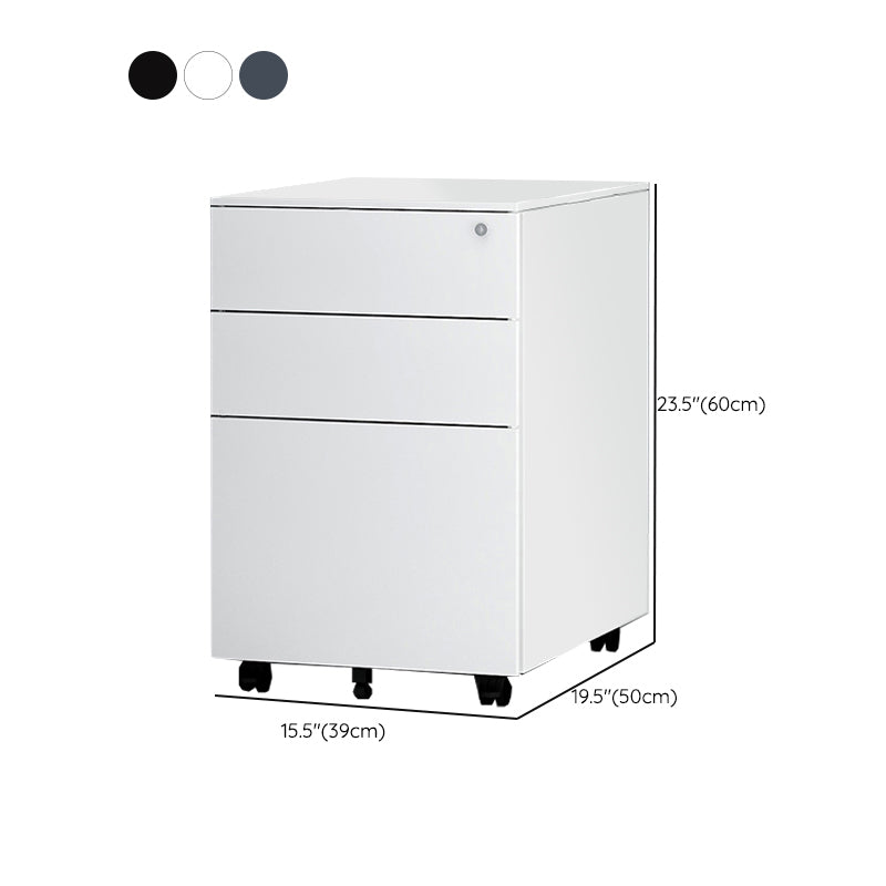 Contemporary File Cabinets Metal Frame File Pedestal with Key Lock for Office