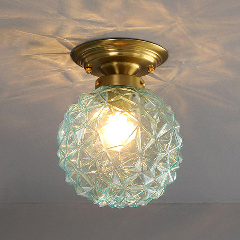 Sphere Shape Flush Light Modern Style Glass 1 Light Flush Ceiling Light for Living Room