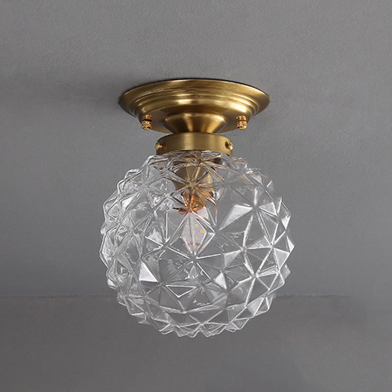 Sphere Shape Flush Light Modern Style Glass 1 Light Flush Ceiling Light for Living Room