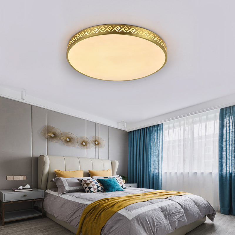 Modern Flush Light Copper Ceiling Lighting in Gold for Bedroom