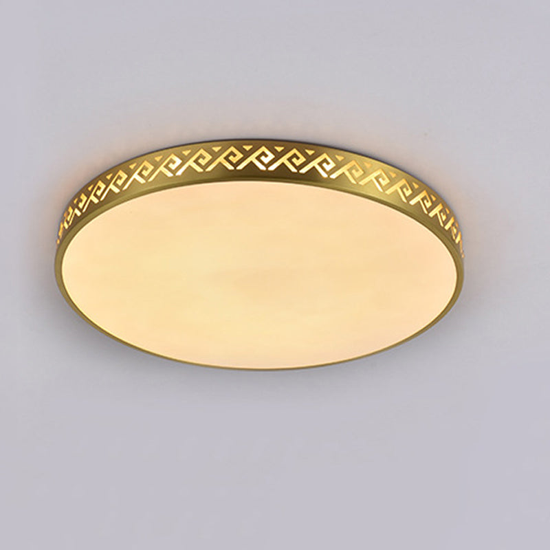 Modern Flush Light Copper Ceiling Lighting in Gold for Bedroom