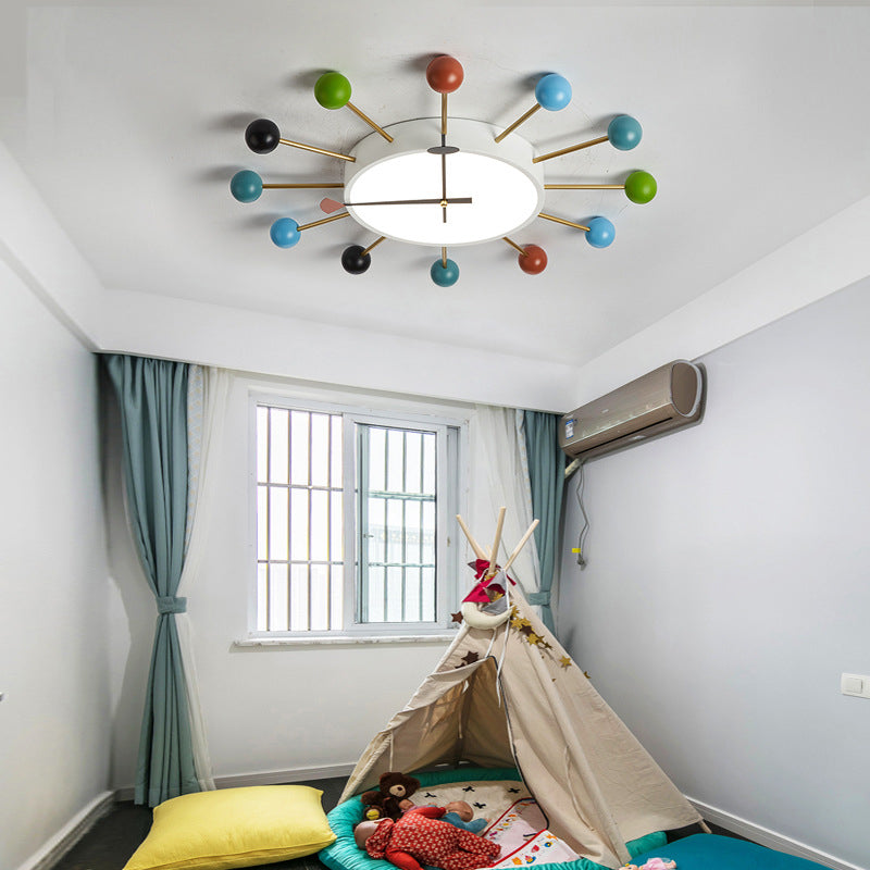 Modern Flush Light Sputnik Ceiling Lighting in Multi-Color for Children's Room