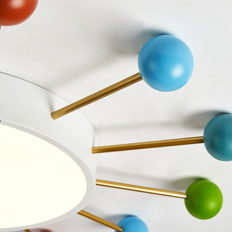 Modern Flush Light Sputnik Ceiling Lighting in Multi-Color for Children's Room