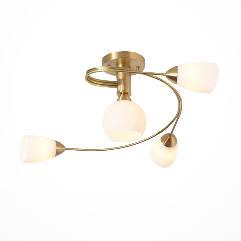 Sputnik Semi Flush Mount Modern Glass Flush Ceiling Light Fixture for Bedroom