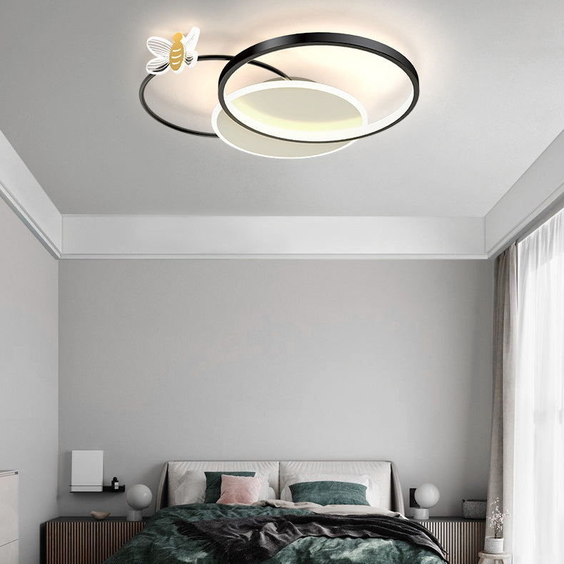 3 Lights Geometric Flush Ceiling Lights Contemporary Metal Flush Mount Lights for Bedroom