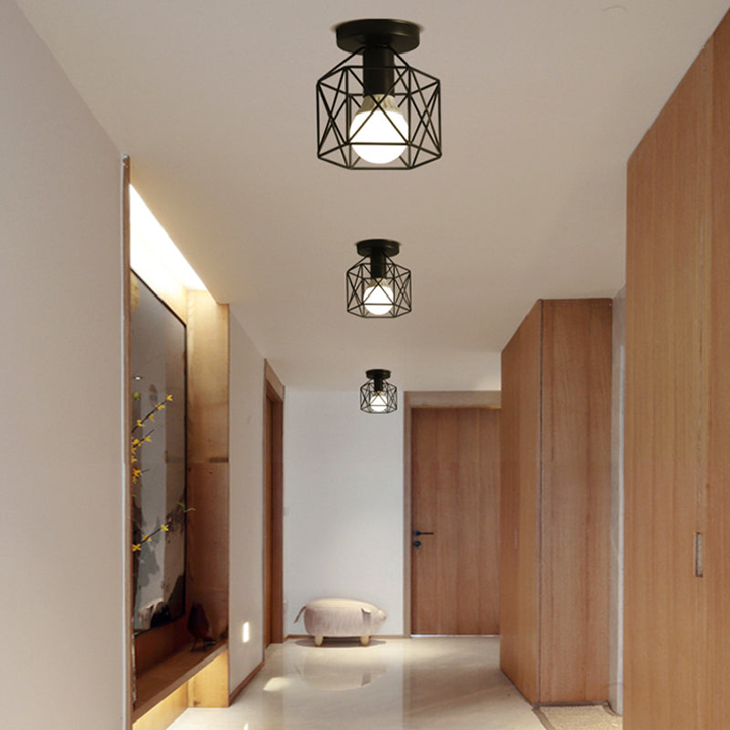 Modern Simple Ceiling Light 1-Light Ceiling Mount Light with Metal Shade for Bedroom