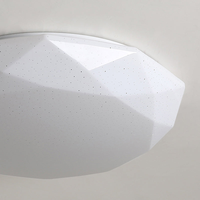 Modern 1 - Light Flush Mount Iron and Acrylic LED Ceiling Flush in White