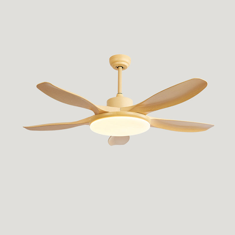 Nordic Style Ceiling Fan Lamp LED Wood Grain Ceiling Fan Light for Living Room