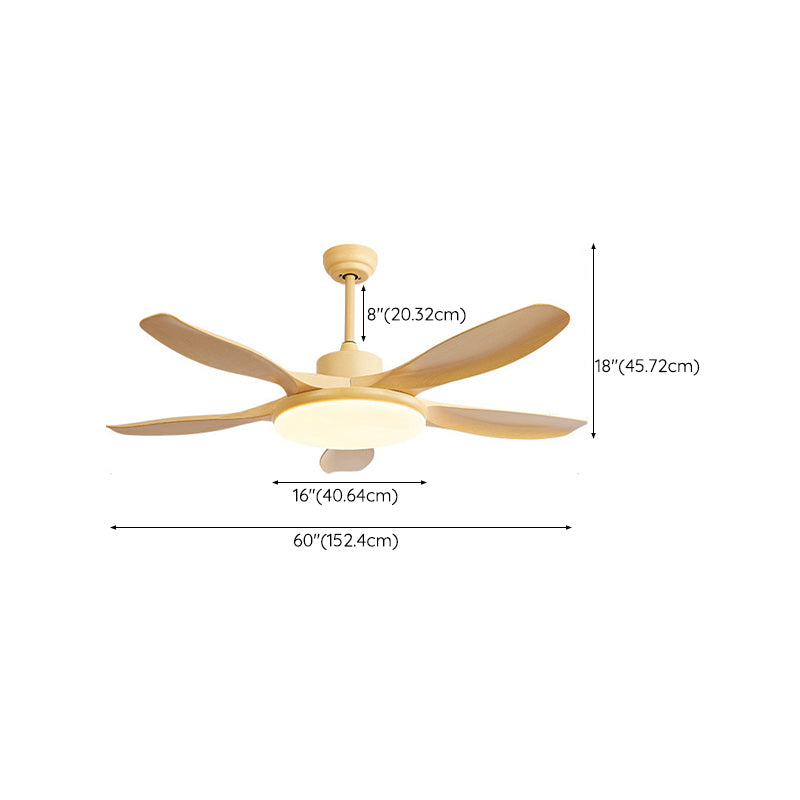 Nordic Style Ceiling Fan Lamp LED Wood Grain Ceiling Fan Light for Living Room