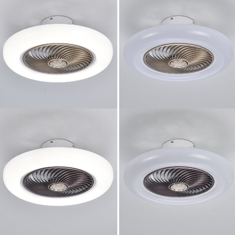 Nordic Style Ceiling Fan Lamp Round Shape LED Ceiling Fan Light for Bedroom