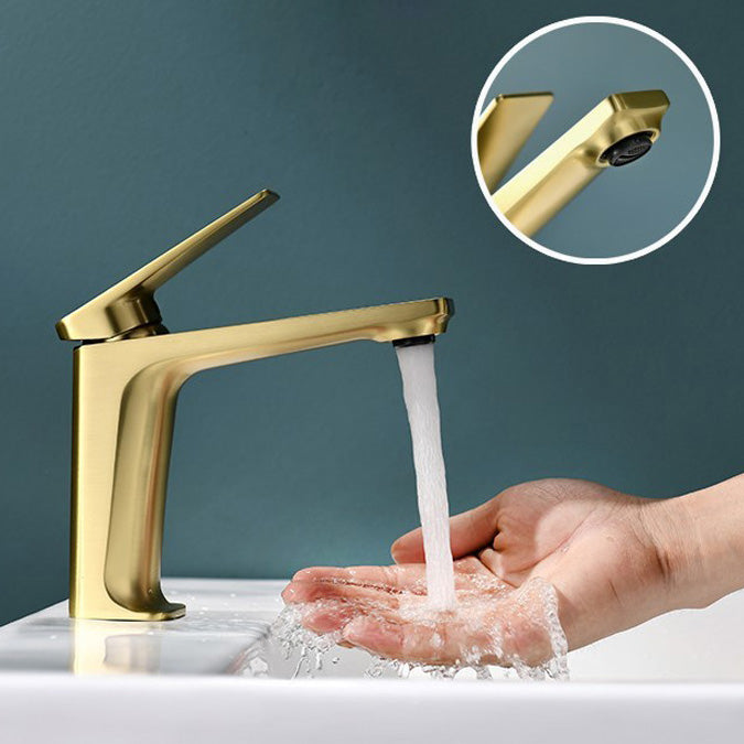 Glam Copper Vessel Faucet Lever Handles Low Arc Vessel Faucet for Bathroom