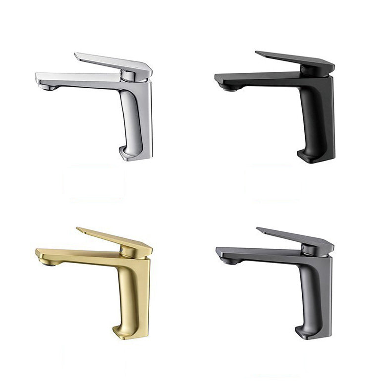 Glam Copper Vessel Faucet Lever Handles Low Arc Vessel Faucet for Bathroom