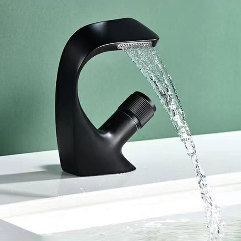 Modern Centerset Faucets Single Knob Handle Faucets with Waterfall Spout