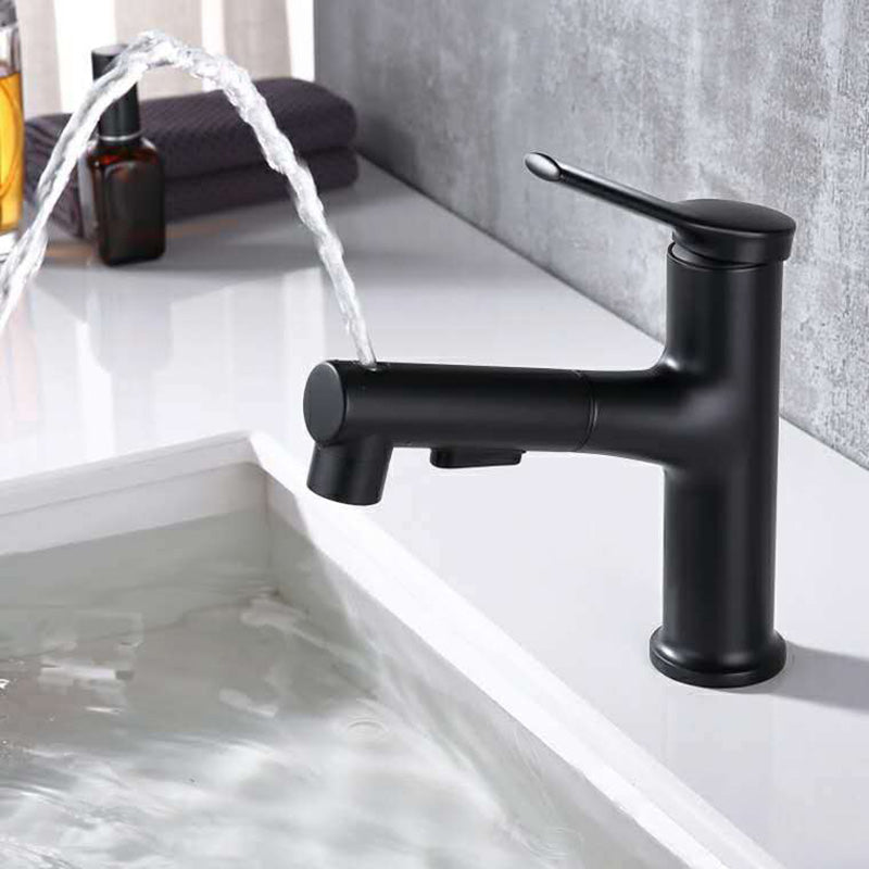 Contemporary Sink Faucet Plian Low Arc Centerset Bathroom Faucet