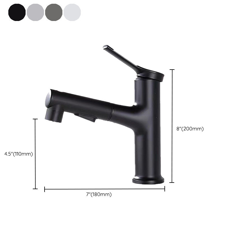 Contemporary Sink Faucet Plian Low Arc Centerset Bathroom Faucet