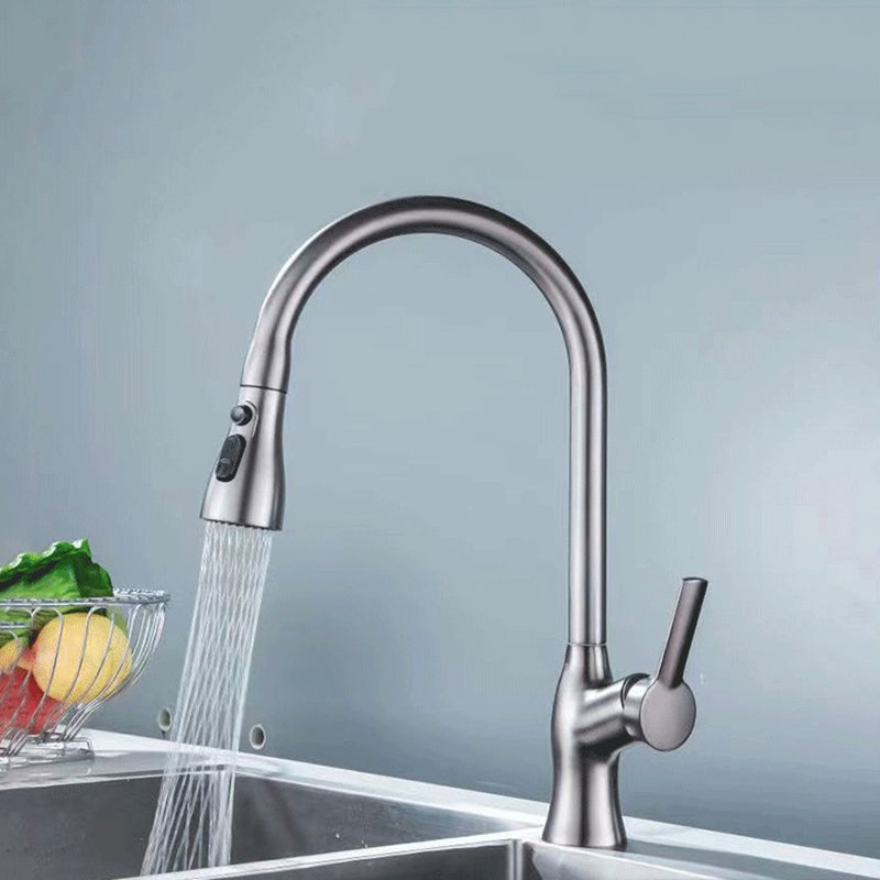 1-Hole 1-Handle Faucet Pull out Sprayer Standard Kitchen Faucet