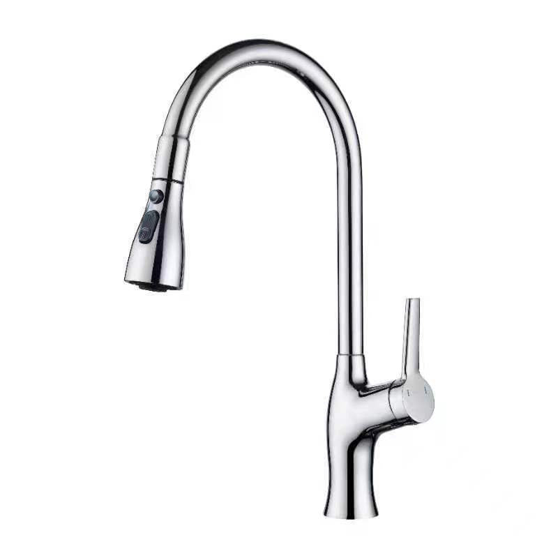 1-Hole 1-Handle Faucet Pull out Sprayer Standard Kitchen Faucet