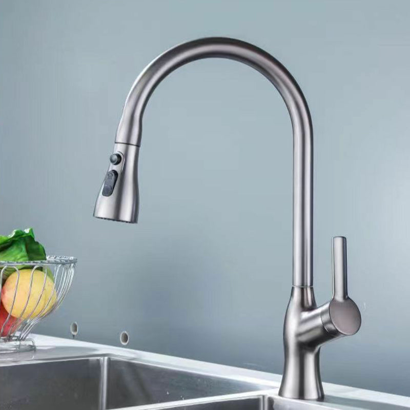 1-Hole 1-Handle Faucet Pull out Sprayer Standard Kitchen Faucet