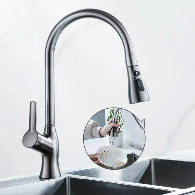 1-Hole 1-Handle Faucet Pull out Sprayer Standard Kitchen Faucet