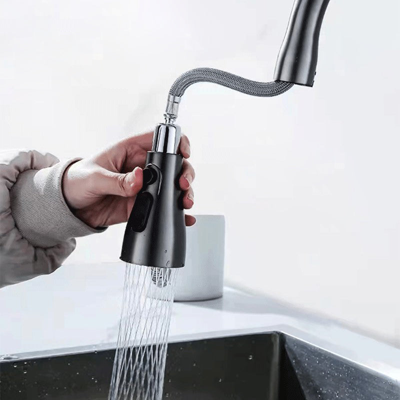 1-Hole 1-Handle Faucet Pull out Sprayer Standard Kitchen Faucet