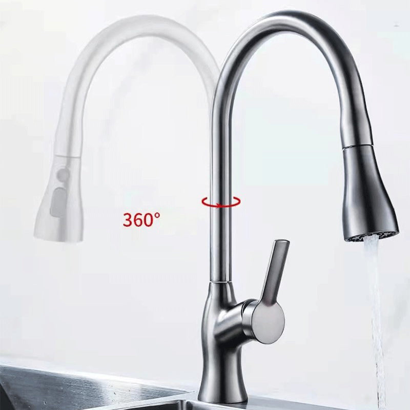 1-Hole 1-Handle Faucet Pull out Sprayer Standard Kitchen Faucet