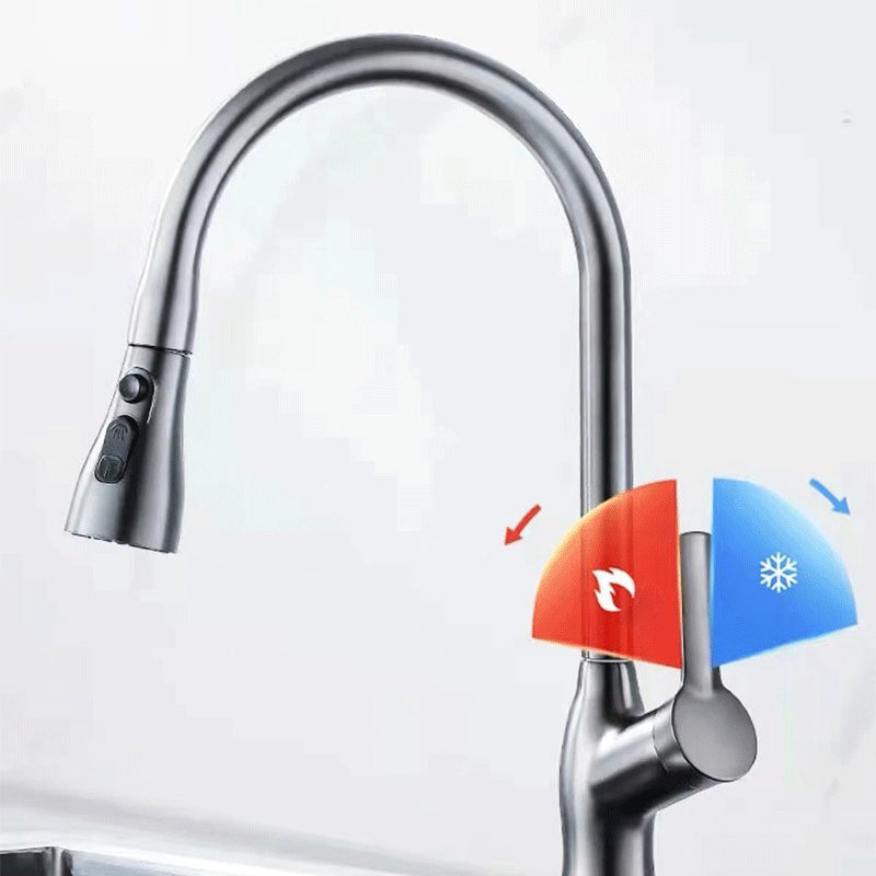 1-Hole 1-Handle Faucet Pull out Sprayer Standard Kitchen Faucet