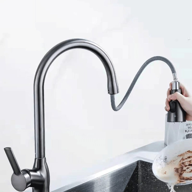 1-Hole 1-Handle Faucet Pull out Sprayer Standard Kitchen Faucet